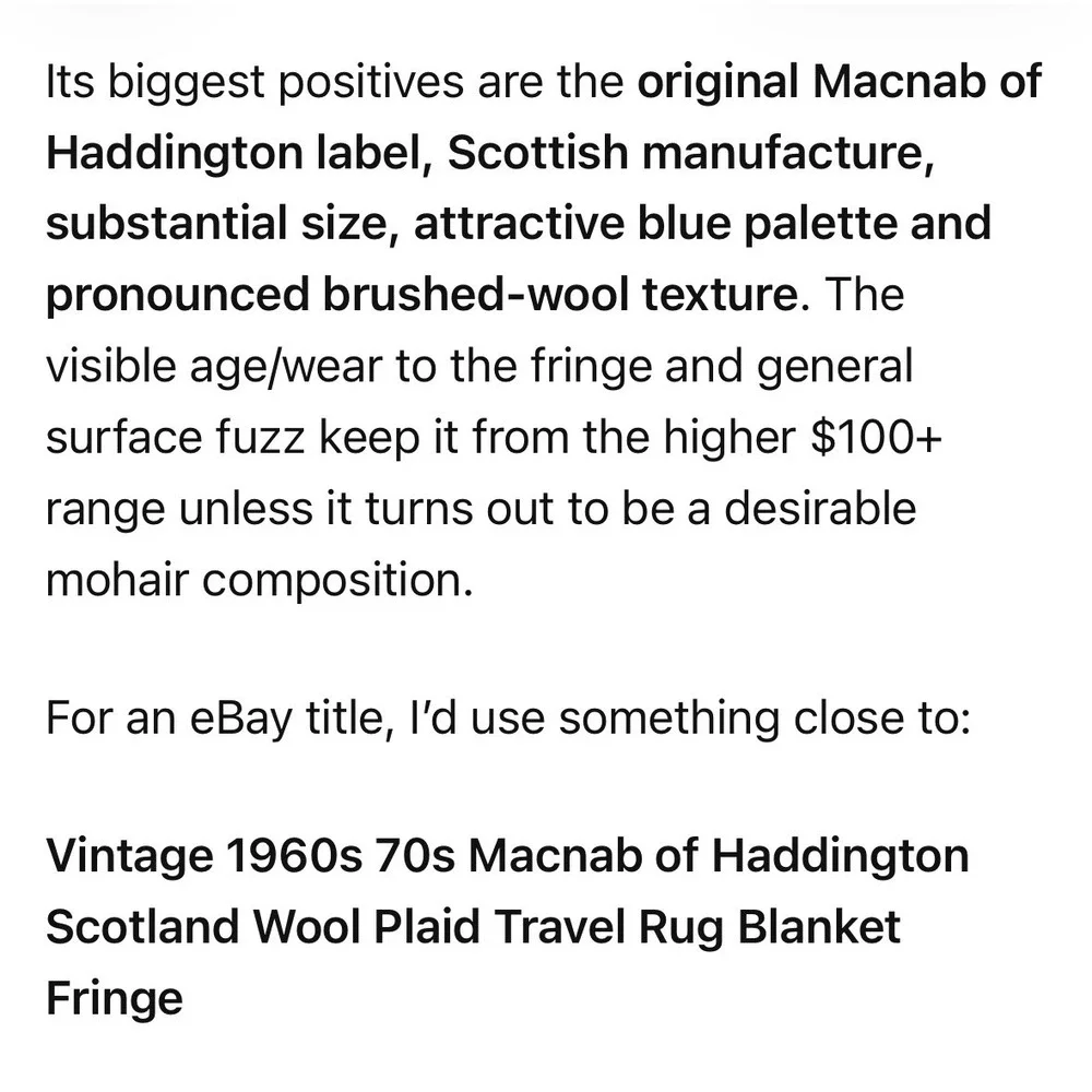 Vintage 1960s Macnab of Haddington Scotland Wool Plaid Travel Rug Blanket Fringe